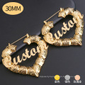 Shangjie OEM Custom name stainless steel bamboo earrings earing 18k gold plated stainless steel earrings